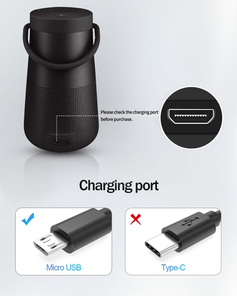 Superer كابل شاحن ميكرو USB مناسب لسماعات Bose SoundLink Color و Color 2 II و Mini 2 II و Revolve و Revolve Plus، مناسب لسماعات QuietComfort 35 و 35 II و 20 SoundSport بطول 5 أقدام - Image 2